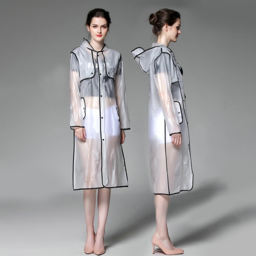 Transparent Raincoat Knee-Length Transparent Raincoat Knee-Length
