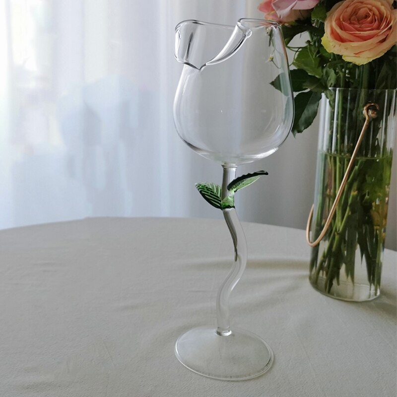 Transparent Rose Shape Wine Glass Transparent Rose Shape Wine Glass