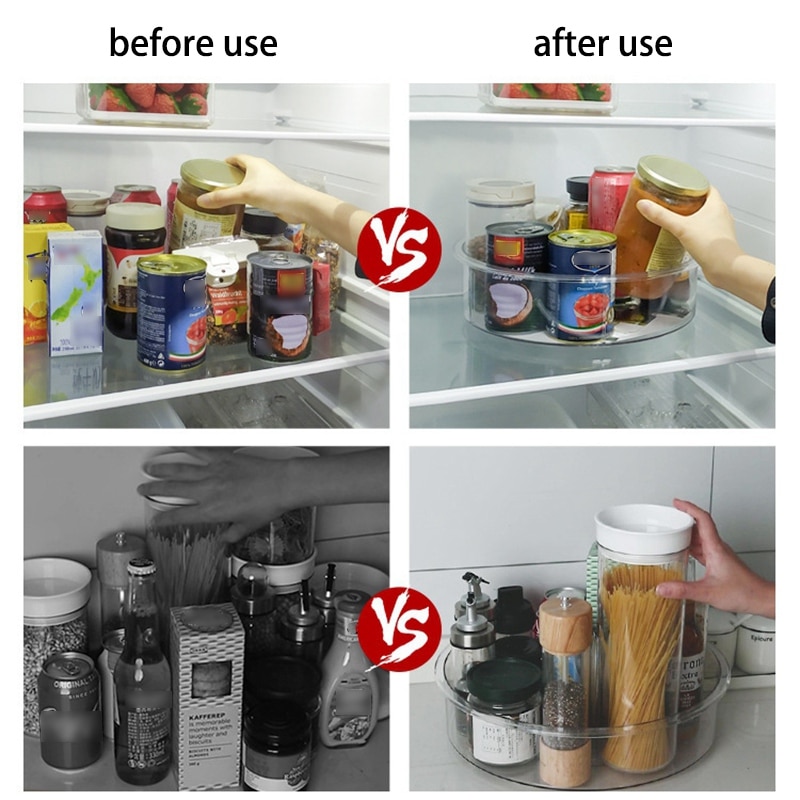 Transparent Rotating Tray Organizer