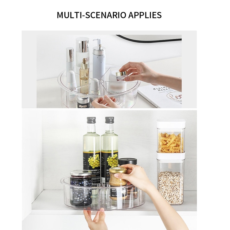 Transparent Rotating Tray Organizer