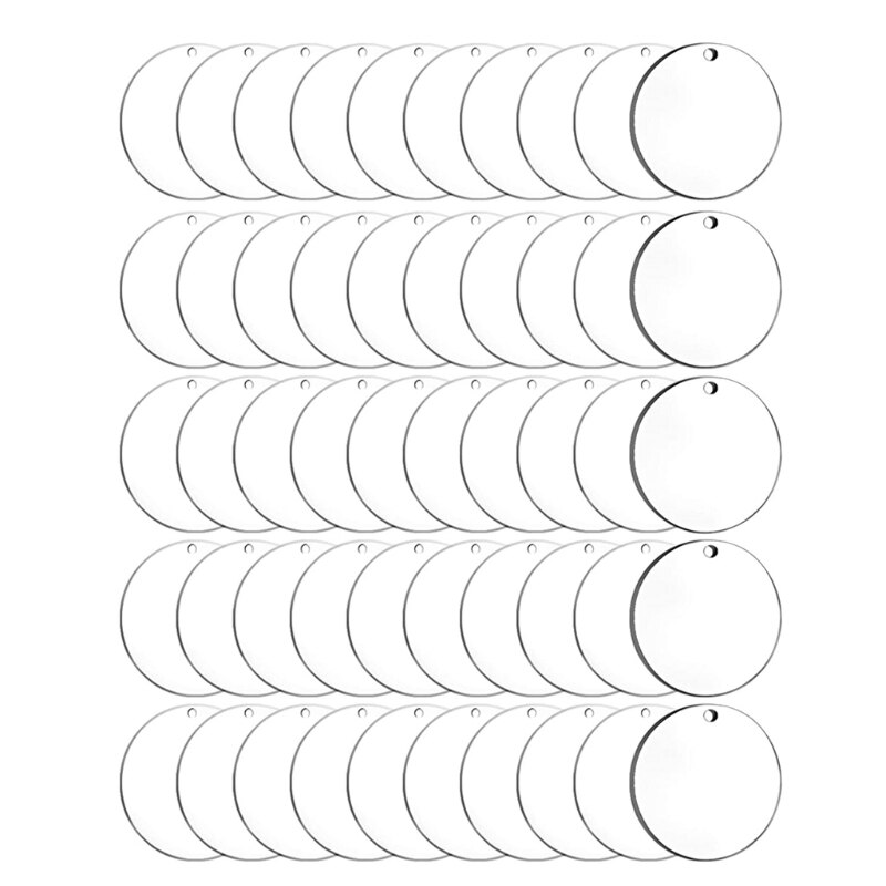 Transparent Round Acrylic Discs (50pcs)