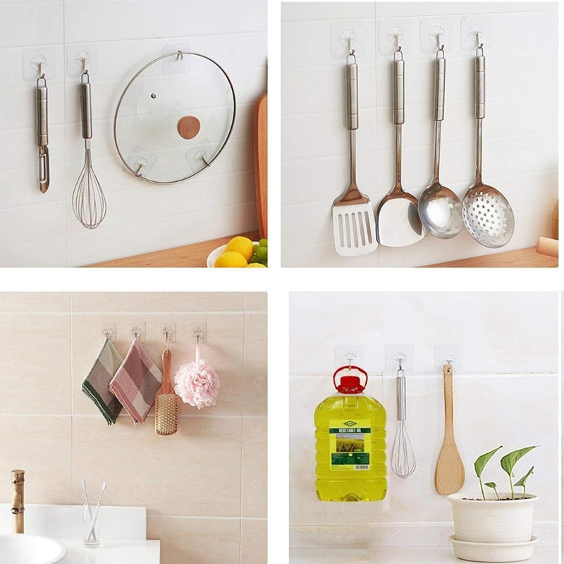 Transparent Sticky Hanging Hooks (20 pcs) Transparent Sticky Hanging Hooks (20 pcs)