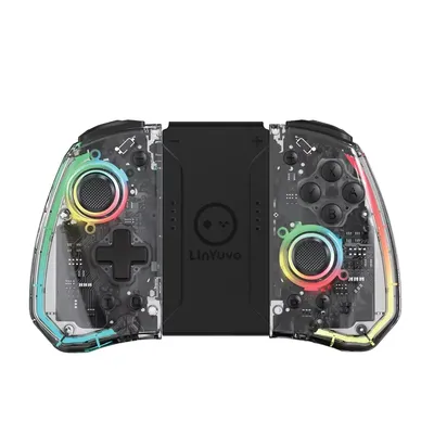 Transparent Style Wireless Joy-pad with 8 Color LED for Switch/NS OLED,Turbo Function Controller Joystick for Lite Transparent Style Wireless Joy-pad with 8 Color LED for Switch/NS OLED,Turbo Function Controller Joystick for Lite