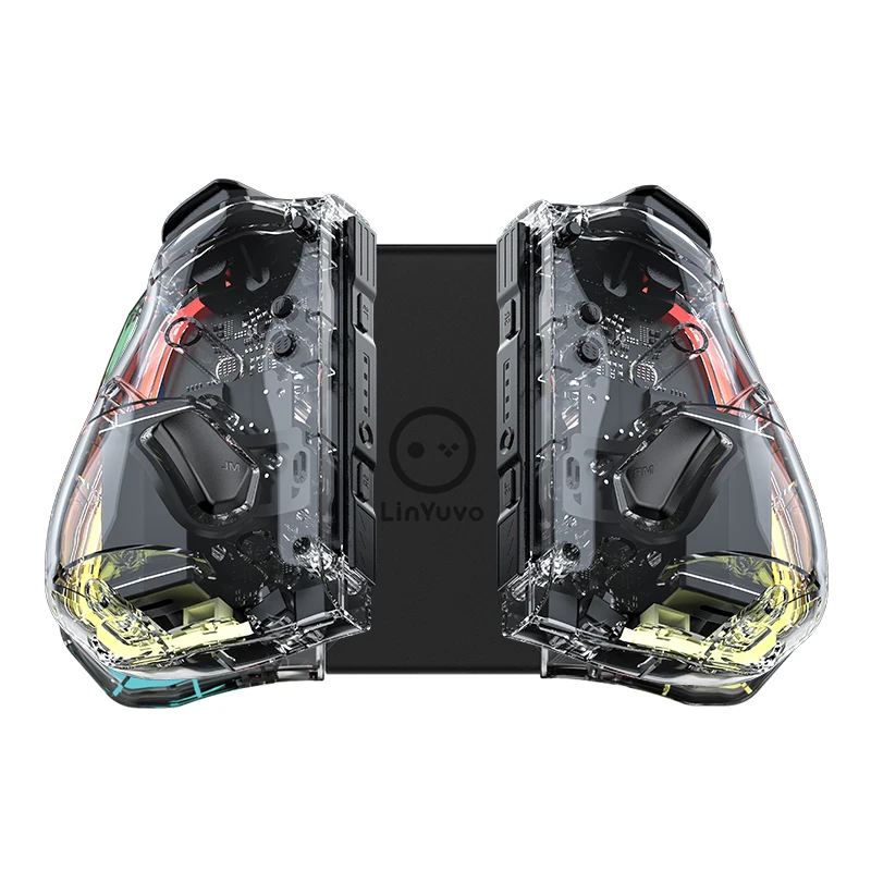 Transparent Style Wireless Joy-pad with 8 Color LED for Switch/NS OLED,Turbo Function Controller Joystick for Lite Transparent Style Wireless Joy-pad with 8 Color LED for Switch/NS OLED,Turbo Function Controller Joystick for Lite