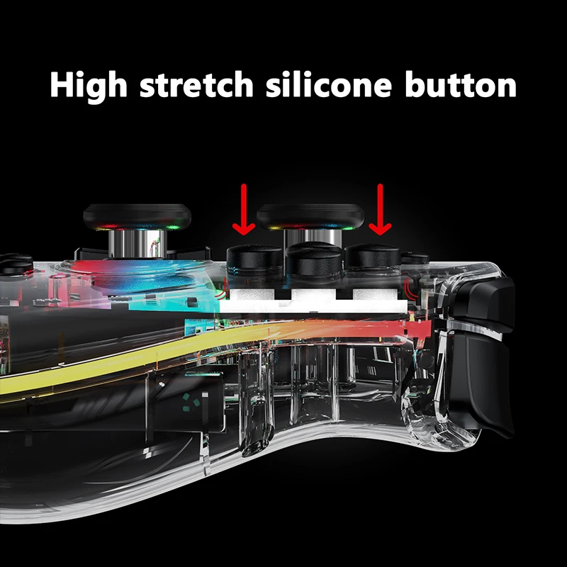 Transparent Style Wireless Joy-pad with 8 Color LED for Switch/NS OLED,Turbo Function Controller Joystick for Lite Transparent Style Wireless Joy-pad with 8 Color LED for Switch/NS OLED,Turbo Function Controller Joystick for Lite