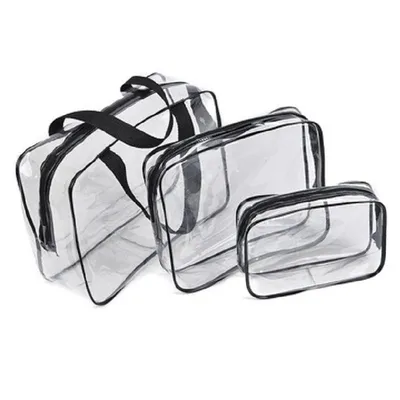 Transparent Toiletry Bag Set (3 Pcs) Transparent Toiletry Bag Set (3 Pcs)