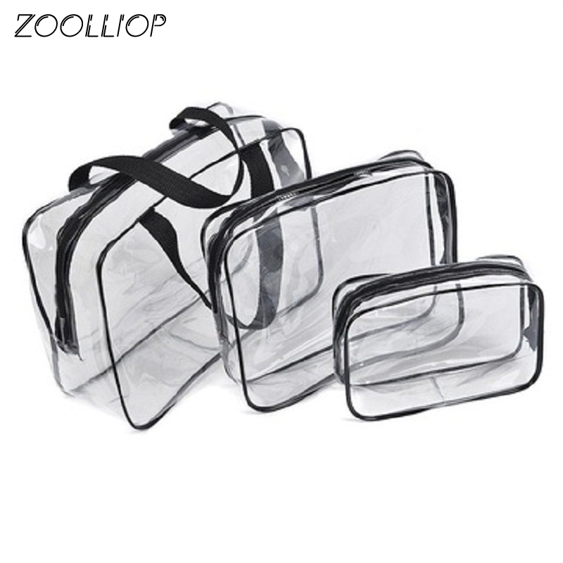 Transparent Toiletry Bag Set (3 Pcs) Transparent Toiletry Bag Set (3 Pcs)