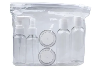 Transparent Travel Size Toiletry Bottle Set