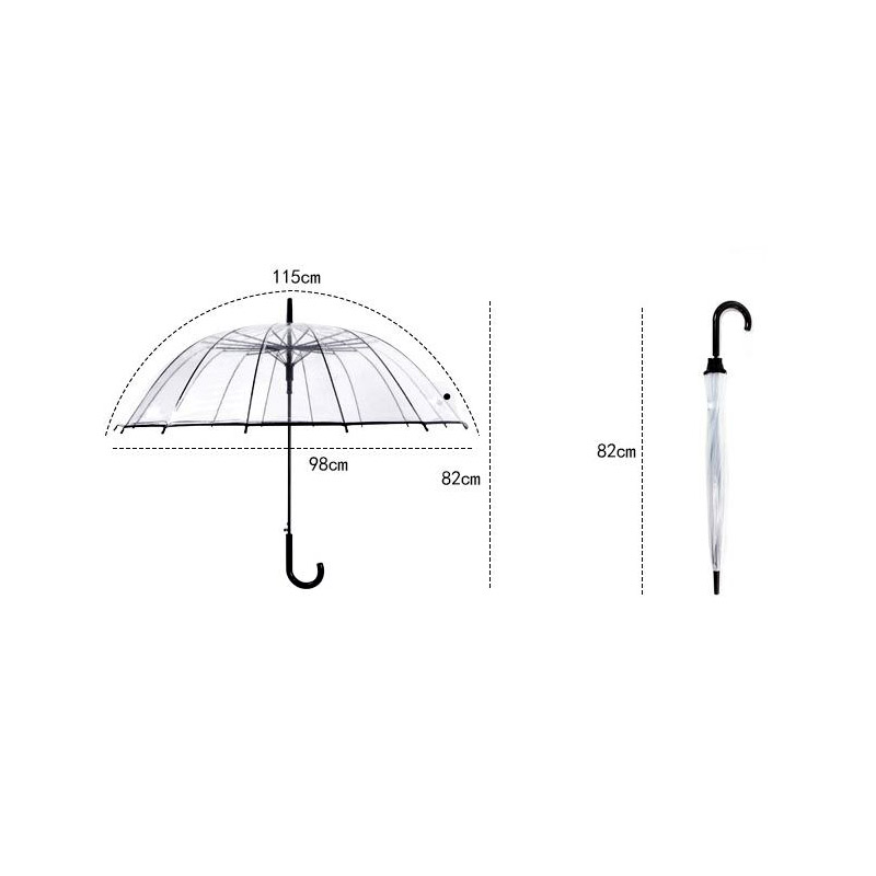 Transparent Umbrella Semi Automatic Parasol Transparent Umbrella Semi Automatic Parasol
