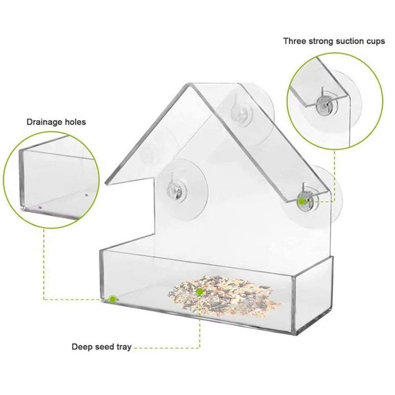 Transparent Window Bird Feeder Transparent Window Bird Feeder