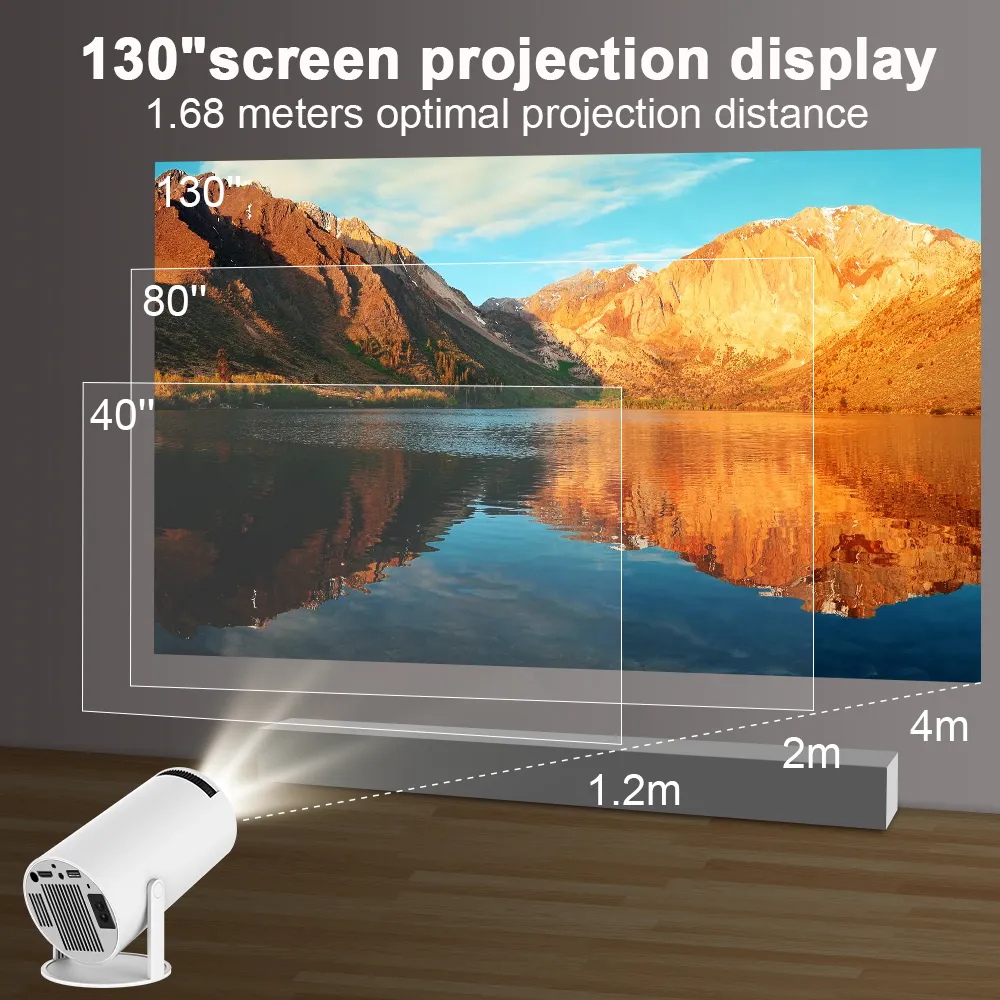 Transpeed Projector 4K Android 11 Dual Wifi6 200 ANSI Allwinner H713 BT5.0 1080P 1280*720P Home Cinema Outdoor portable