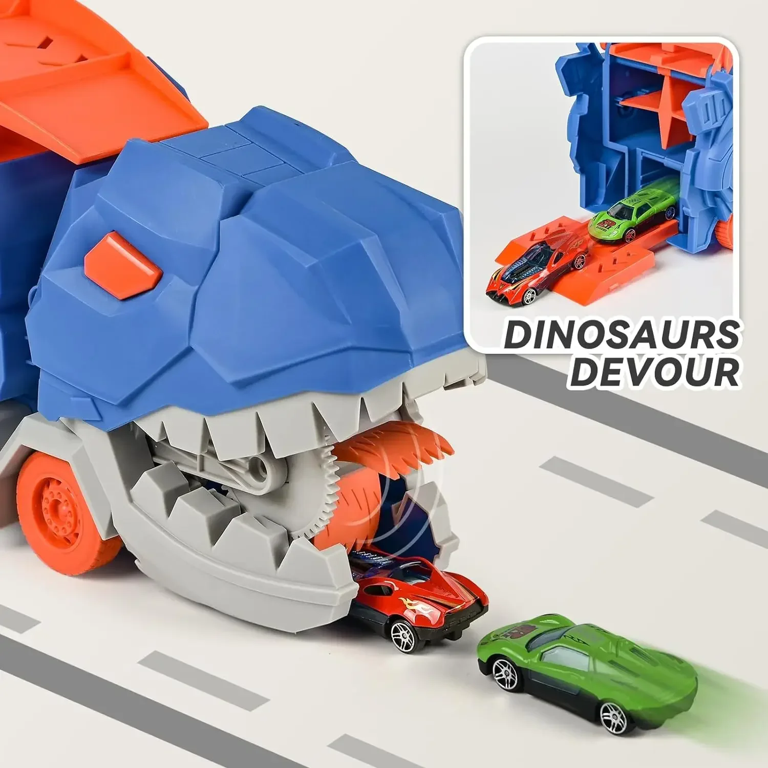 Transport Dinosaur Truck with Foldable Sliding Race Track Transforms into Standing T-rex Best Birthday Gifts Toys Boys Transport Dinosaur Truck with Foldable Sliding Race Track Transforms into Standing T-rex Best Birthday Gifts Toys Boys