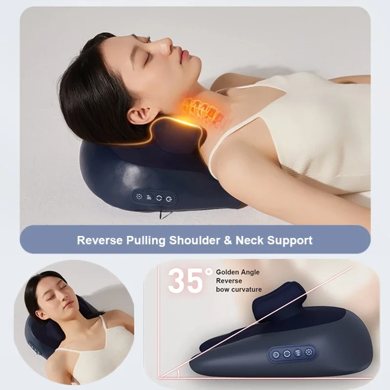 Trapezius Massage Pillow Wireless Electric Car And Home Massager Heating Waist Neck Leg Cervical Shiatsu Kneading