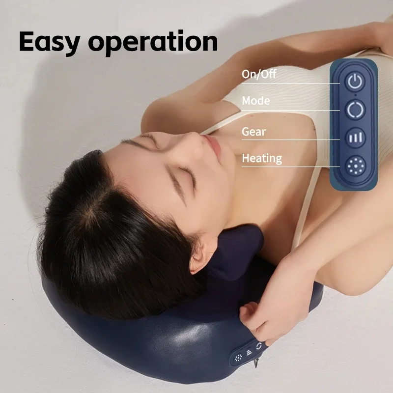 Trapezius Massage Pillow Wireless Electric Car And Home Massager Heating Waist Neck Leg Cervical Shiatsu Kneading