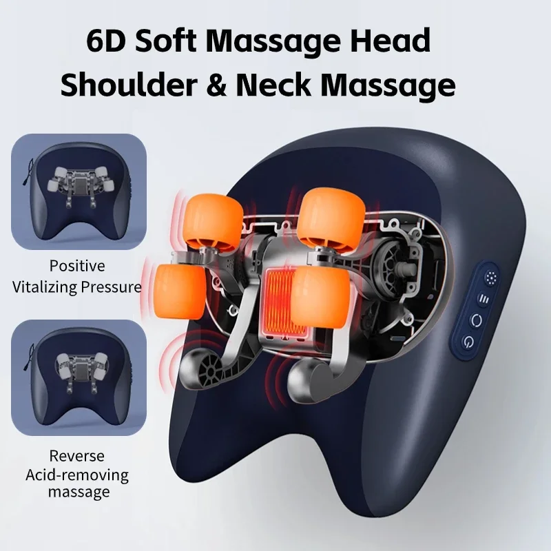 Trapezius Massage Pillow Wireless Electric Car And Home Massager Heating Waist Neck Leg Cervical Shiatsu Kneading