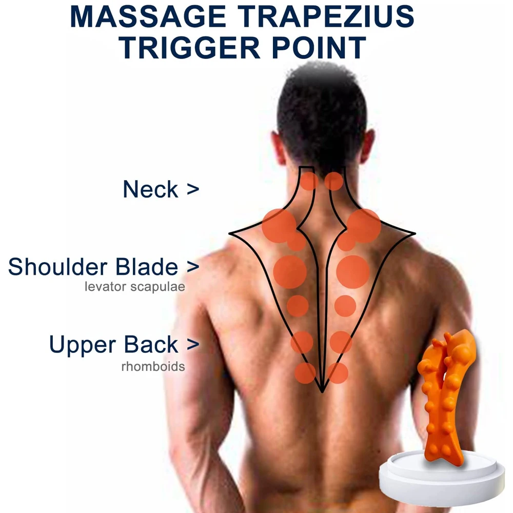 Trapezius Trigger Point Massage Tool Acupressure for TMJ Cervical Pain Occipital Neuralgia Release Cervicogenic Headache