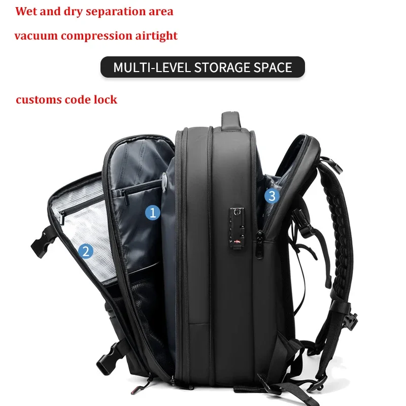 Travel 17 inch Laptop Backpack vacuum compression Backpack Business Large Capacity school Backpack expand outdoor