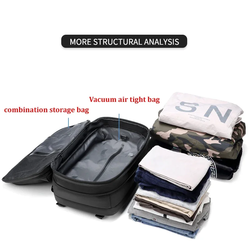Travel 17 inch Laptop Backpack vacuum compression Backpack Business Large Capacity school Backpack expand outdoor