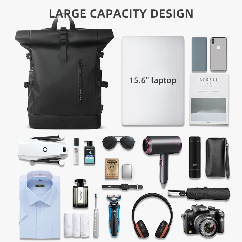 Travel Backpack Expandable 15.6 Inch Laptop Bag with USB Port Waterproof Rollup Backpack Leisure Mochilas Travel Backpack Expandable 15.6 Inch Laptop Bag with USB Port Waterproof Rollup Backpack Leisure Mochilas