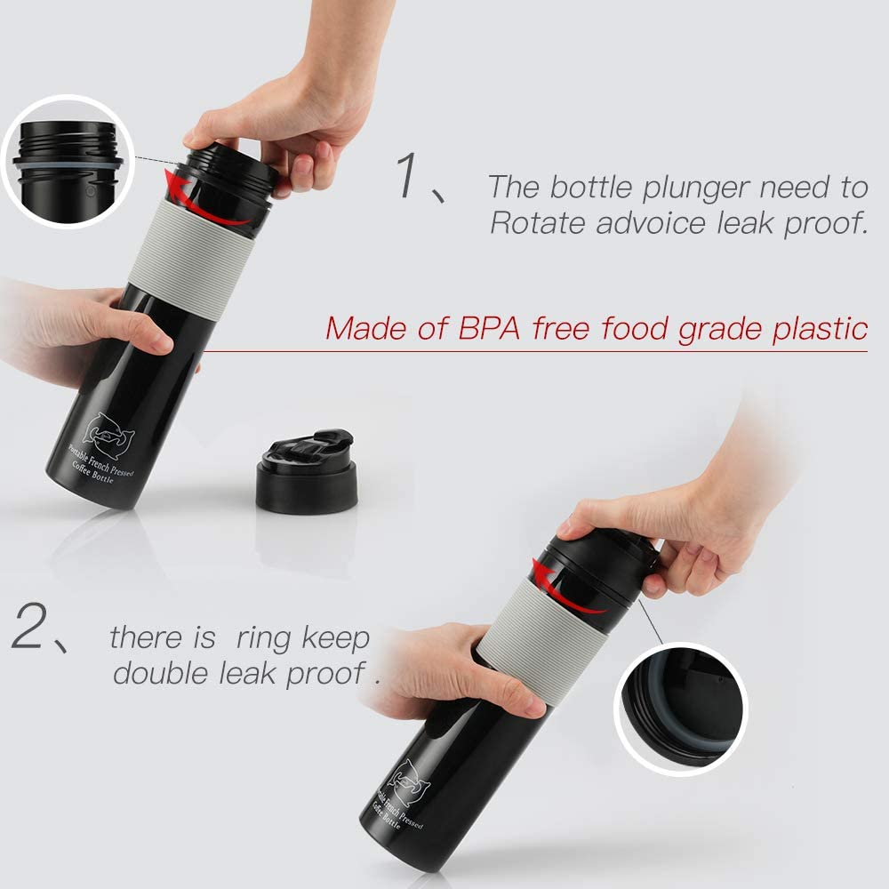 Travel Coffee Press Portable Bottle (2 pcs)