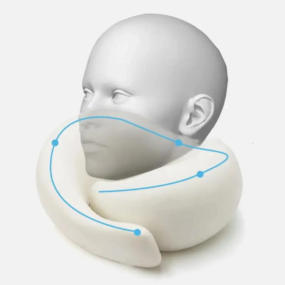 Travel Neck Pillow Memory Foam U-shaped Pillow Snail Style Travel Neck Support Portable Adjustable Soft Noon Break