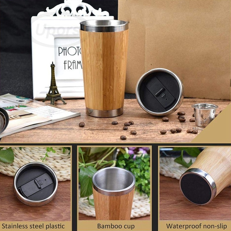 Traveling Bamboo Tumbler Cup
