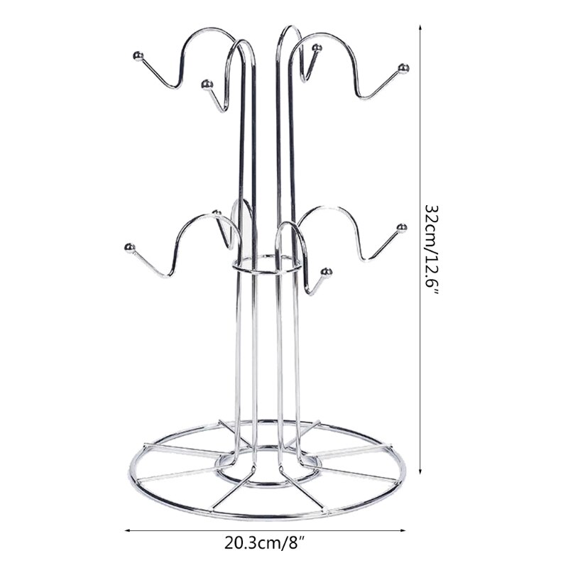 Tree Shaped 8 Hook Metal Mug Rack Tree Shaped 8 Hook Metal Mug Rack