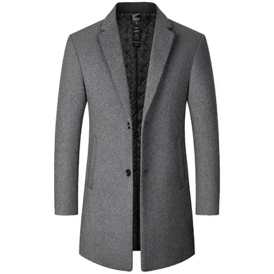 Trench Coat Men Autumn and Winter New Solid Color Long Woolen Coat for Men Business Casual Windbreaker Men Clothing Trench Coat Men Autumn and Winter New Solid Color Long Woolen Coat for Men Business Casual Windbreaker Men Clothing