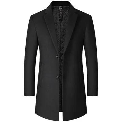 Trench Coat Men Autumn and Winter New Solid Color Long Woolen Coat for Men Business Casual Windbreaker Men Clothing Trench Coat Men Autumn and Winter New Solid Color Long Woolen Coat for Men Business Casual Windbreaker Men Clothing