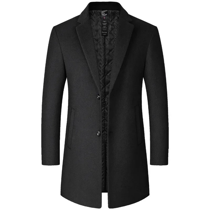 Trench Coat Men Autumn and Winter New Solid Color Long Woolen Coat for Men Business Casual Windbreaker Men Clothing Trench Coat Men Autumn and Winter New Solid Color Long Woolen Coat for Men Business Casual Windbreaker Men Clothing