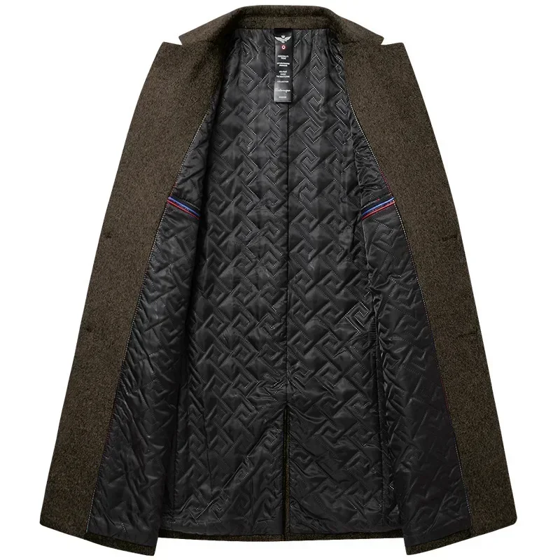 Trench Coat Men Autumn and Winter New Solid Color Long Woolen Coat for Men Business Casual Windbreaker Men Clothing Trench Coat Men Autumn and Winter New Solid Color Long Woolen Coat for Men Business Casual Windbreaker Men Clothing