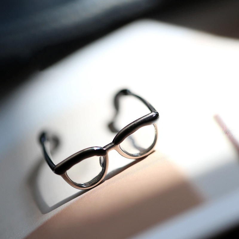 Trendy Cute Glasses Ring Multiple Minimalist Adjustable Ring Bohemian Finger Ring Jewelry Accessories for Woman Girls