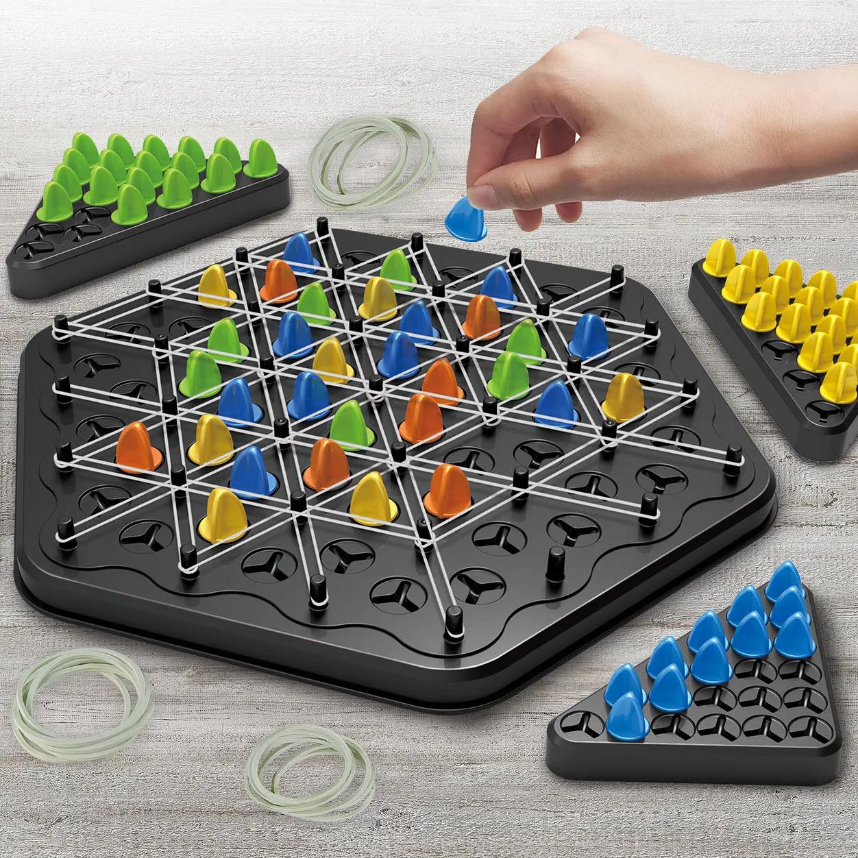 Triangle Chain Rubber Band Chess Desktop Puzzle Game, Family Parent-child Interaction Game, Exercise Logic Puzzle Baby