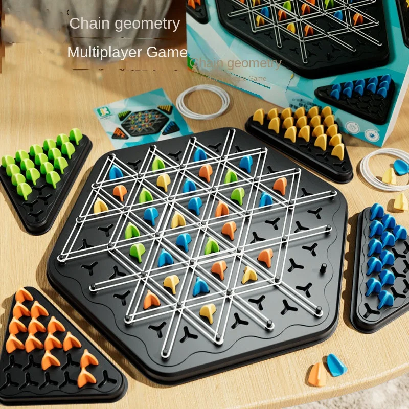Triangle Chain Rubber Band Chess Desktop Puzzle Game, Family Parent-child Interaction Game, Exercise Logic Puzzle Baby Triangle Chain Rubber Band Chess Desktop Puzzle Game, Family Parent-child Interaction Game, Exercise Logic Puzzle Baby