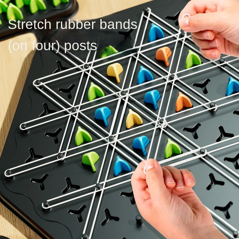Triangle Chain Rubber Band Chess Desktop Puzzle Game, Family Parent-child Interaction Game, Exercise Logic Puzzle Baby Triangle Chain Rubber Band Chess Desktop Puzzle Game, Family Parent-child Interaction Game, Exercise Logic Puzzle Baby