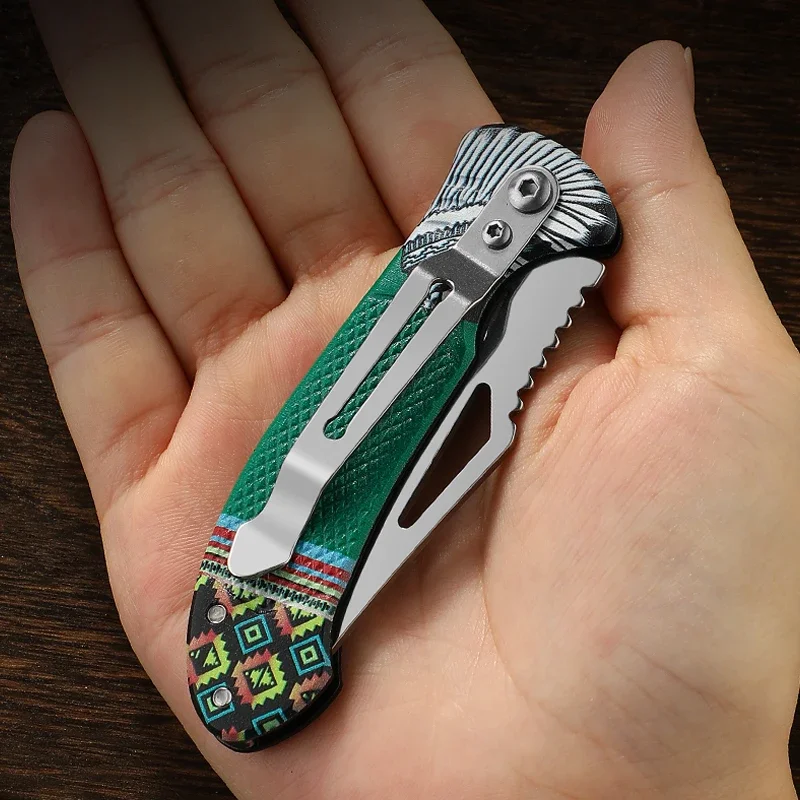 Tribe Stainless Steel Outdoor Knife Camping Self-defense Knife High Hardness Multifunctional Folding Knife