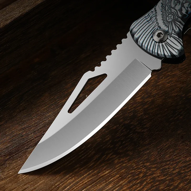 Tribe Stainless Steel Outdoor Knife Camping Self-defense Knife High Hardness Multifunctional Folding Knife