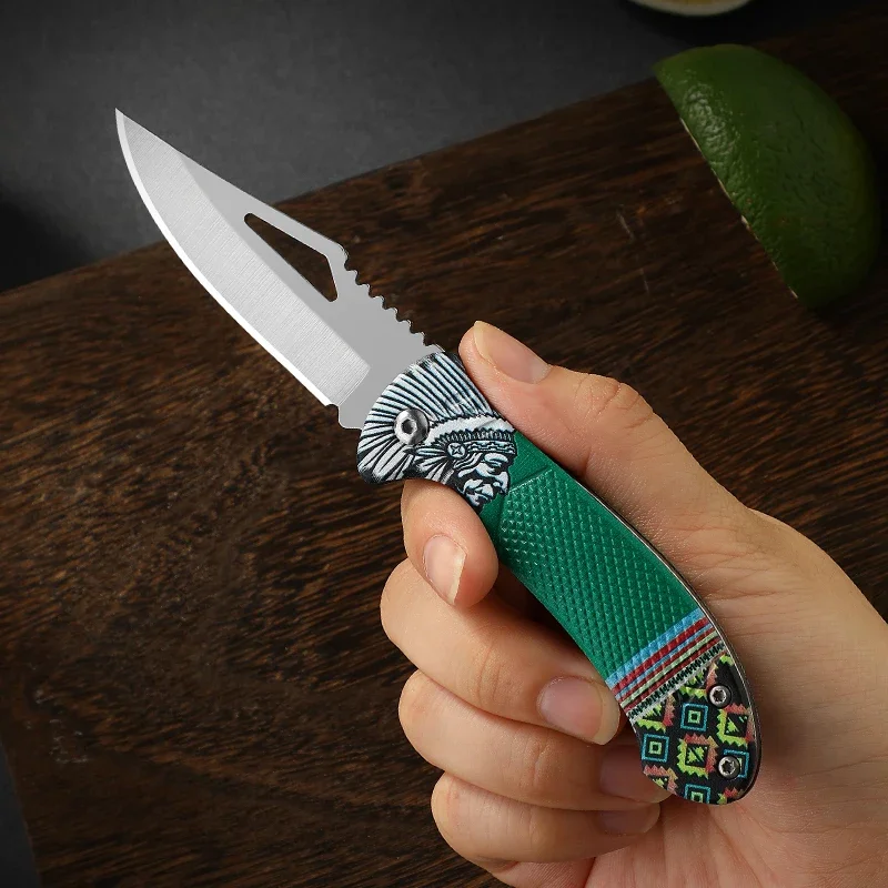 Tribe Stainless Steel Outdoor Knife Camping Self-defense Knife High Hardness Multifunctional Folding Knife