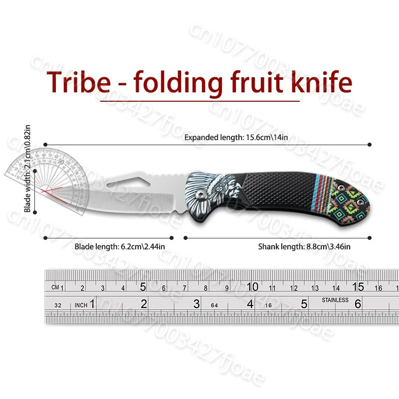 Tribe Stainless Steel Outdoor Knife Camping Self-defense Knife High Hardness Multifunctional Folding Knife