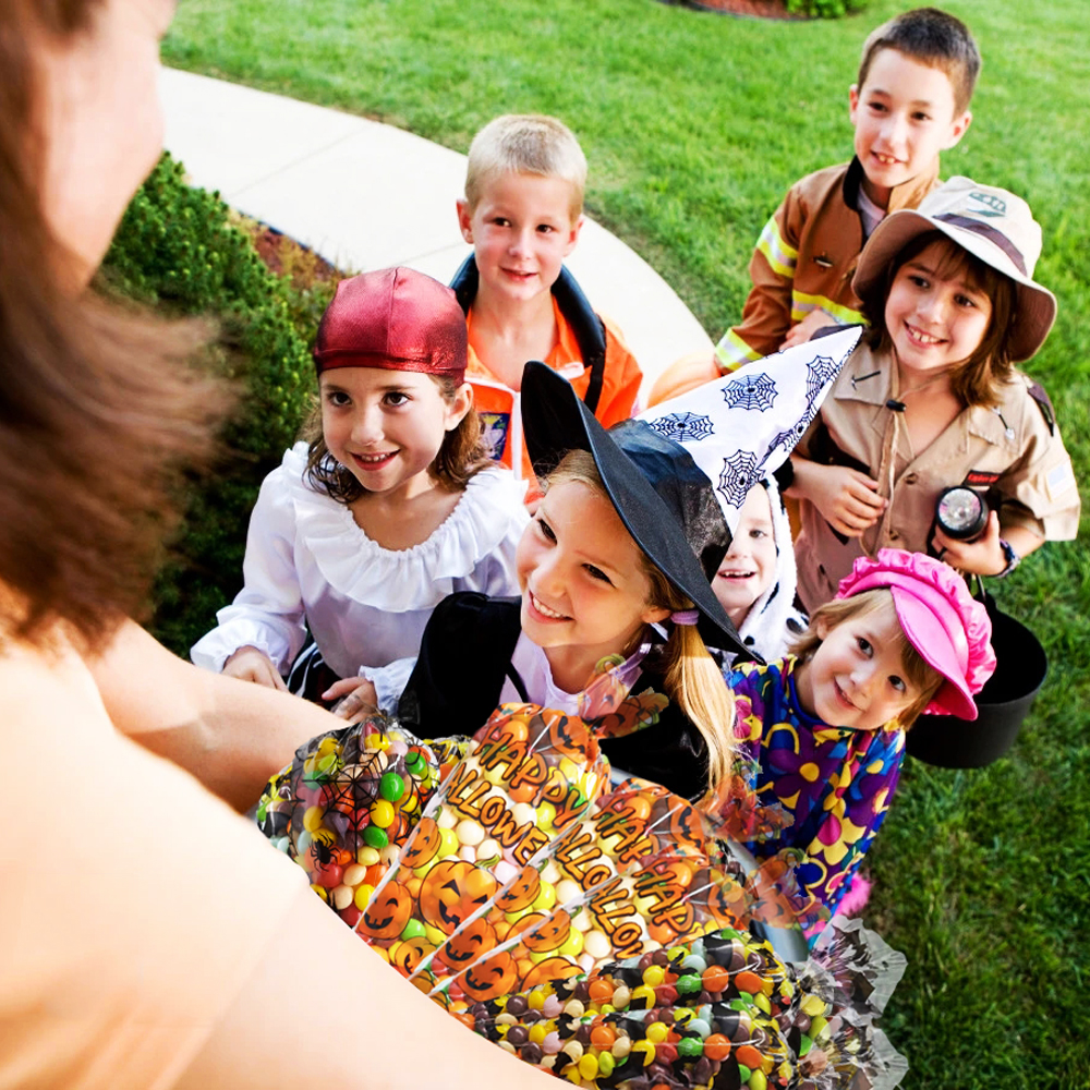 Trick or Treat Cellophane Halloween Treat Bags (50 pcs)