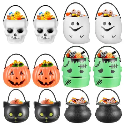 Trick or Treat Halloween Candy Buckets (12Pcs) Trick or Treat Halloween Candy Buckets (12Pcs)