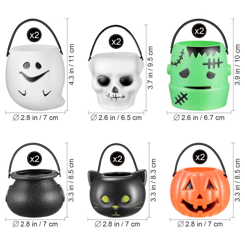 Trick or Treat Halloween Candy Buckets (12Pcs) Trick or Treat Halloween Candy Buckets (12Pcs)