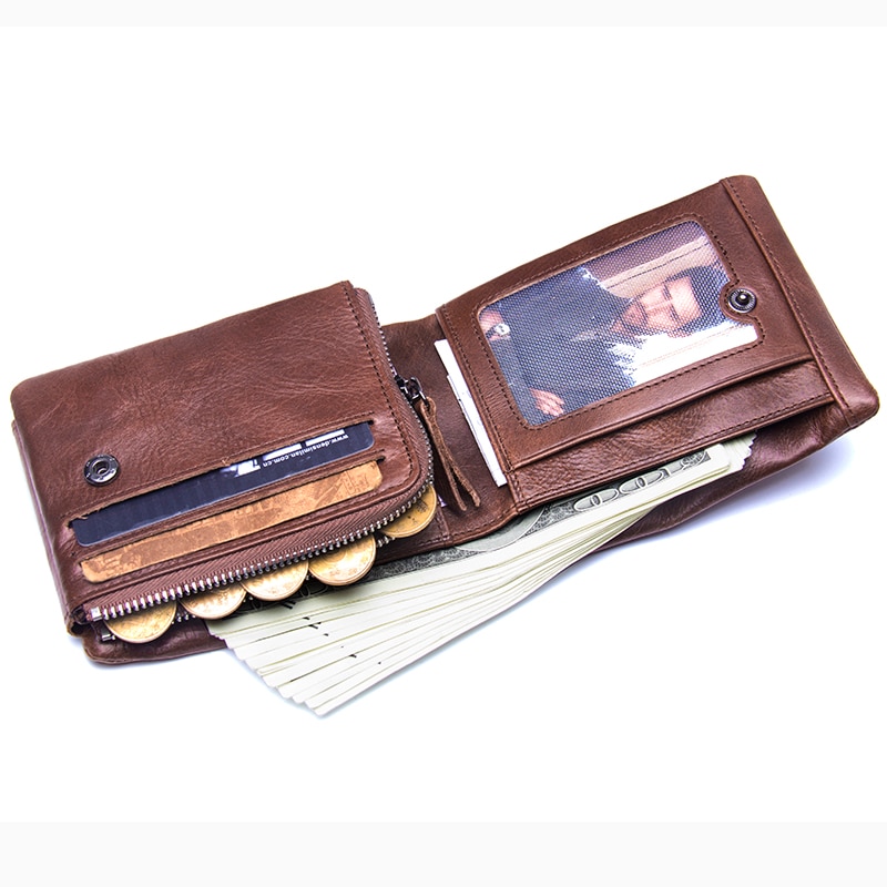 Trifold Wallet Men Leather Purse Trifold Wallet Men Leather Purse