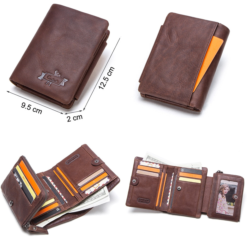 Trifold Wallet Men Leather Purse Trifold Wallet Men Leather Purse