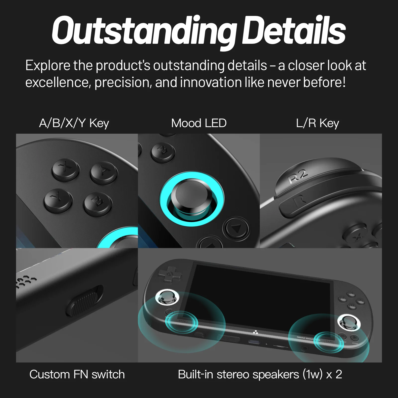 Trimui Smart Pro Handheld Game Console 4.96” IPS Screen Linux System Joystick RGB Lighting Smartpro Retro Video Game
