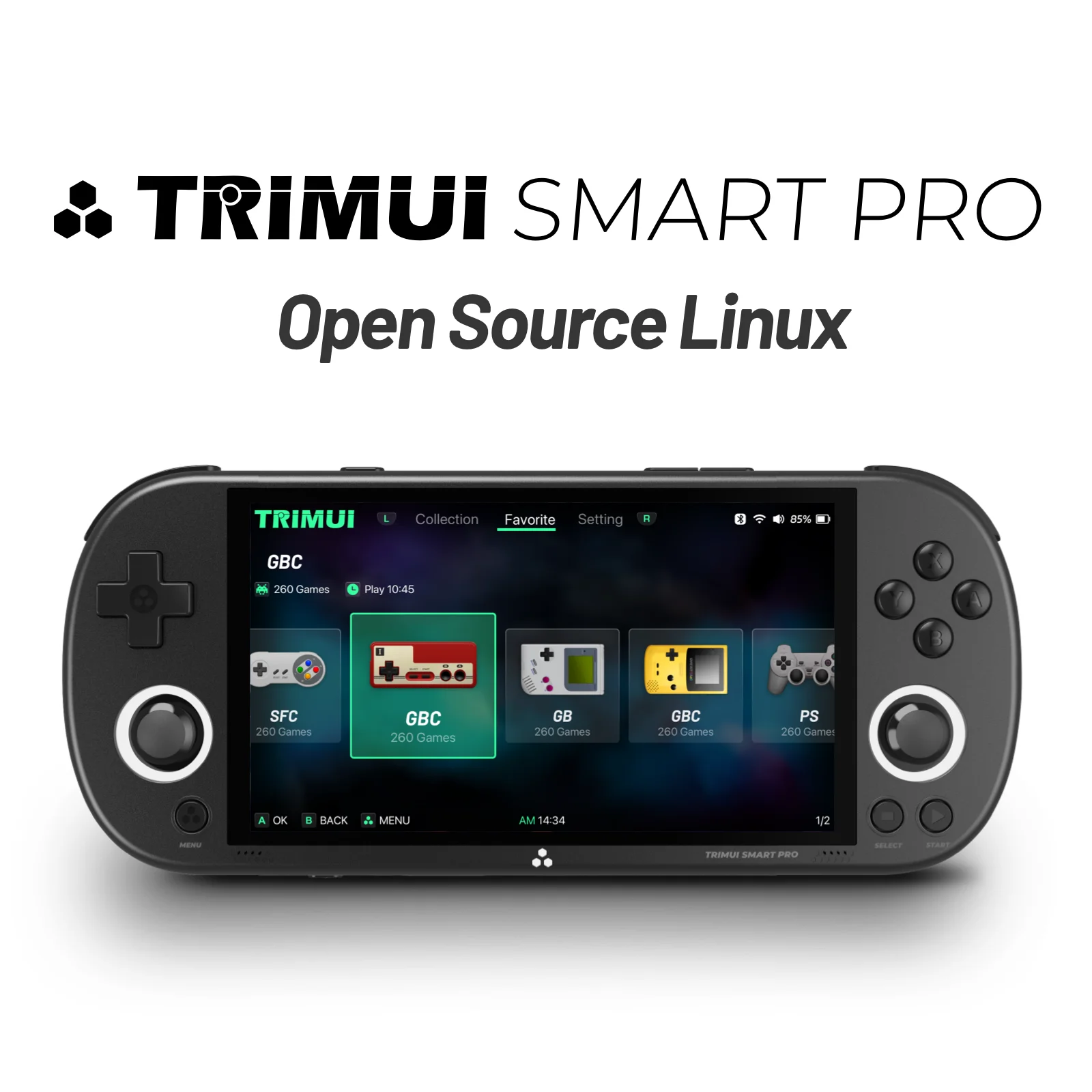 Trimui Smart Pro Handheld Game Console 4.96” IPS Screen Linux System Joystick RGB Lighting Smartpro Retro Video Game