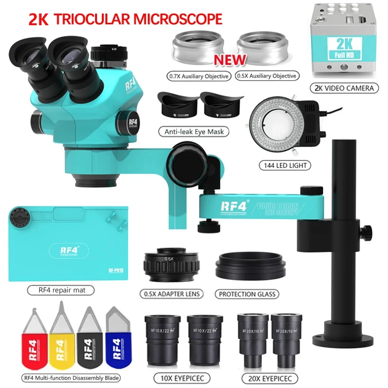 Trinocular Stereo Microscope Set 360° Rotation Articulating Arm Stands Phone Soldering PCB Repair Trinocular Stereo Microscope Set 360° Rotation Articulating Arm Stands Phone Soldering PCB Repair