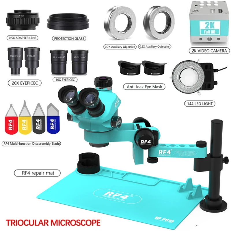 Trinocular Stereo Microscope Set 360° Rotation Articulating Arm Stands Phone Soldering PCB Repair Trinocular Stereo Microscope Set 360° Rotation Articulating Arm Stands Phone Soldering PCB Repair