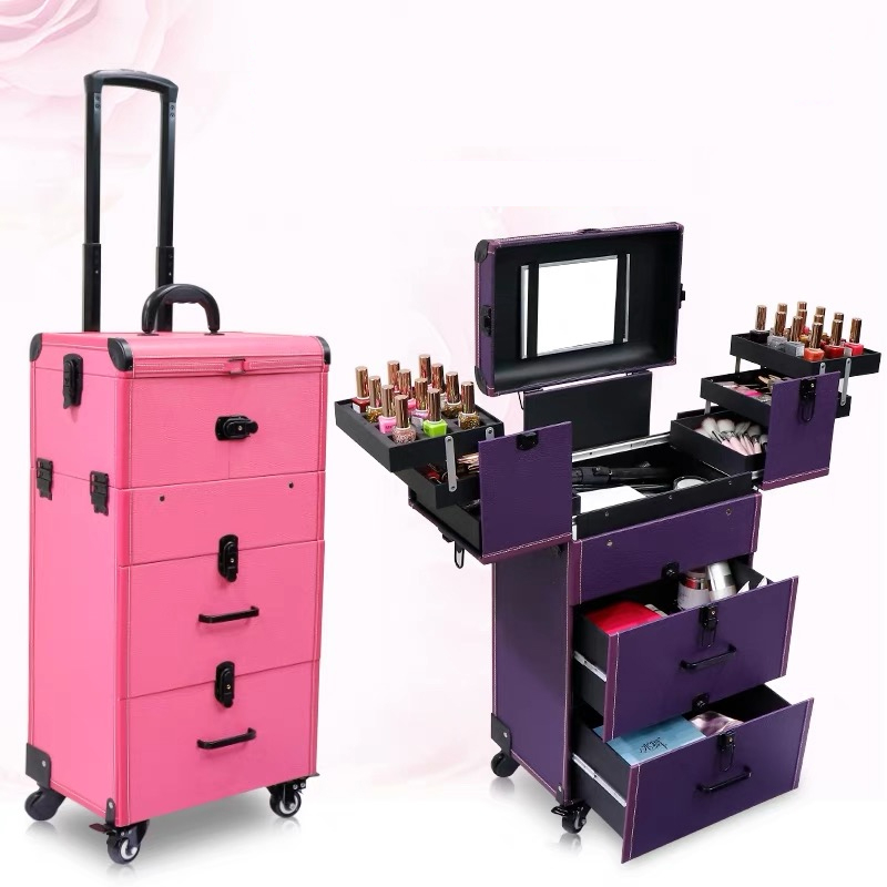 Trolley Makeup Case Multi-Layer Storage Trolley Makeup Case Multi-Layer Storage