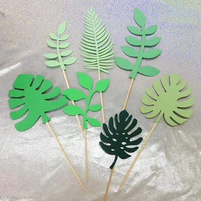 Tropical Cake Toppers Paper Decor (7pcs) Tropical Cake Toppers Paper Decor (7pcs)
